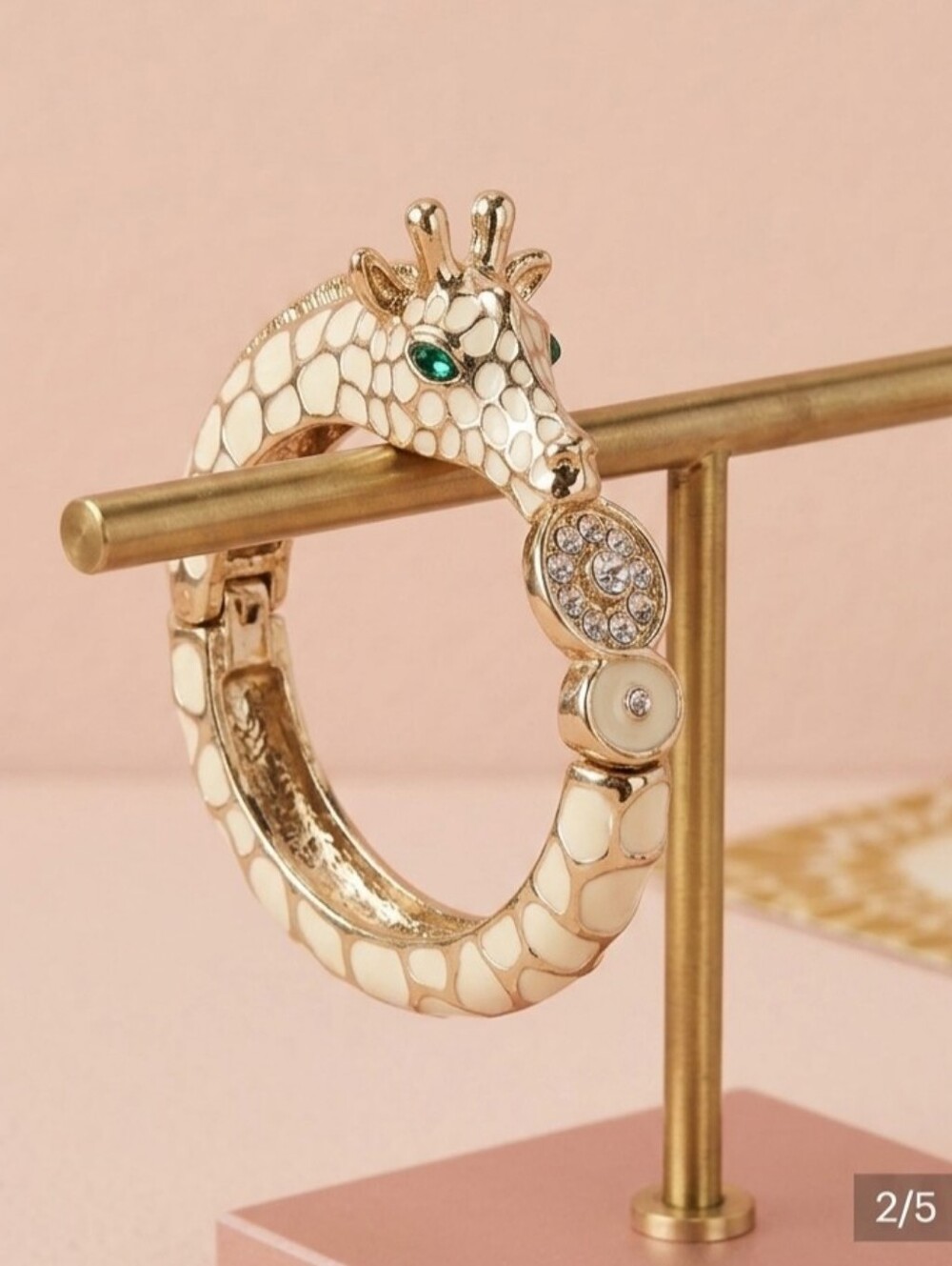 Banana Republic | Enamel Giraffe Clamper Bangle Bracelet — Emerald Green Eyes